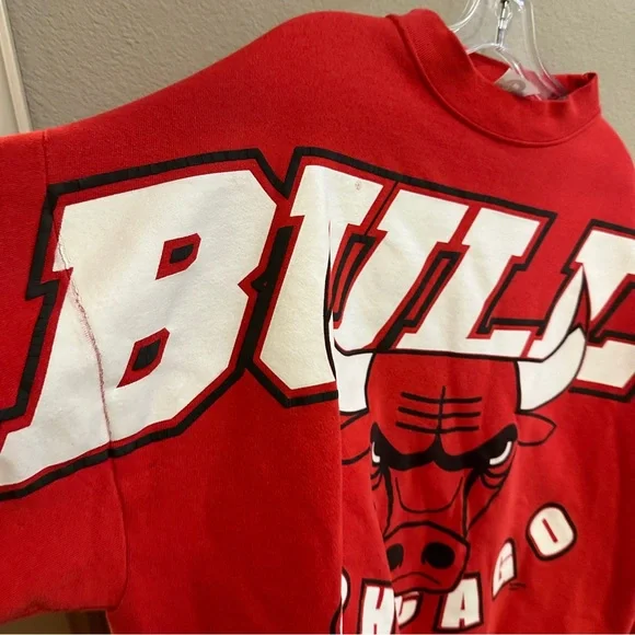 Vintage 1990s Chicago Bulls Crewneck Sweatshirt Original 6 NBA Jordan Era - Picture 4 of 9